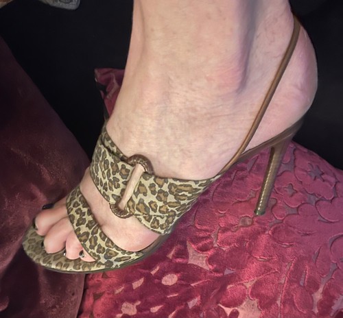 BOTTEGA VENETA tacco vintage seta stampa leopardata taglia 39