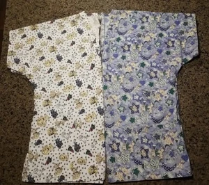2-Medical ScrubTop Sz.Large,teddy,star Blue/puppy,Paws,flowers,cream. - Picture 1 of 16