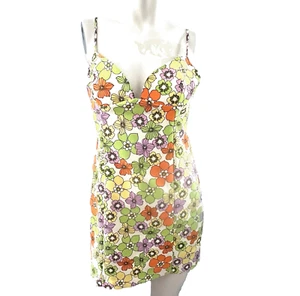 Zara Dress Womens L Babydoll Mini Summer Groovy Feminine Y2K Bloomcore 60s Vibe - Picture 1 of 13