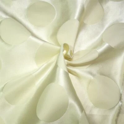 Verdaderamente Encantador Lujoso Marfil Tono sobre Tono Brillante Satén, 50" W, POR Y Foto 1 de 4