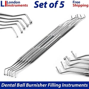 BALL BURNISHER AMALGAM PLASTIC FILLING RESTORATIVE DENTAL INSTRUMENTS SET OF 5 - Picture 1 of 6