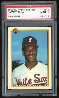 SAMMY SOSA 1990 BOWMAN TIFFANY #312 CARTÃO DE NOVATO PSA 9 PERFEITO ESTADO - Imagem 1 de 2
