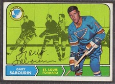 1968-69 Topps #117 Gary Sabourin St. Louis Blues Autographed Rookie Card - ExMt