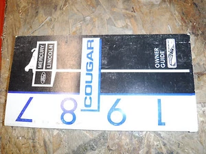 1987 MERCURY COUGAR ORIGINAL FACTORY OWNERS MANUAL OPERATORS GUIDE - Picture 1 of 3
