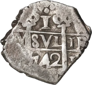 PERU, Lima, cob 1 real, 1742 V. - Picture 1 of 3