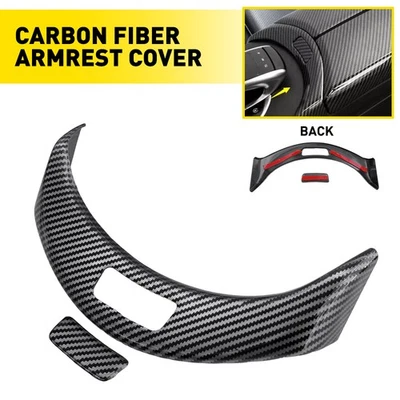 1件碳纤维控制台扶手纽扣装饰适用于15-20梅赛德斯奔驰C级W205 — 第 1/4 张图片