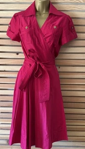 Diane Von Furstenberg Pink Belted wrap mini dress deep plunge neck C-44 - Picture 1 of 6
