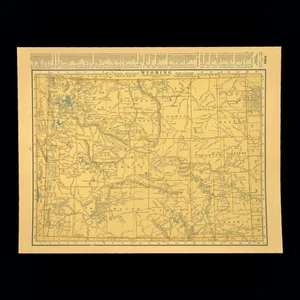Antike Karte von WYOMING Wandbild Yellowstone Nationalpark Shoshone Reservat - Bild 1 von 7