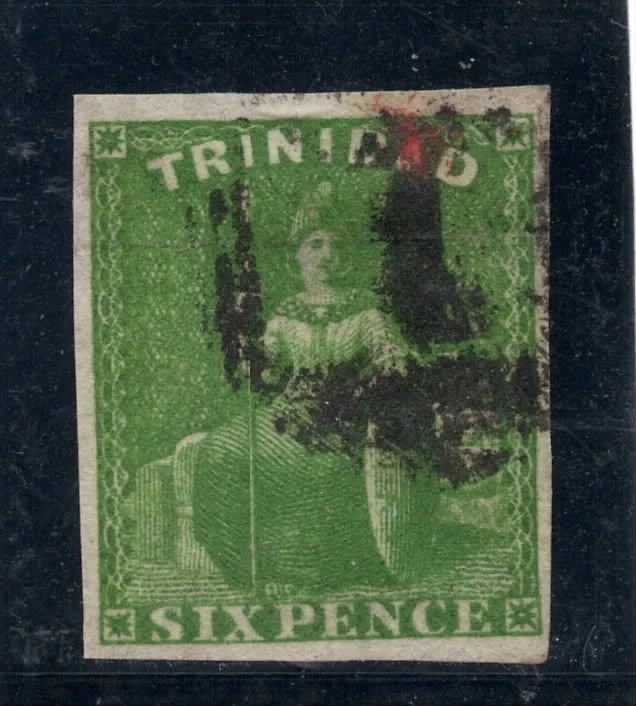 TRINIDAD - SG. 28:1859 "Seis peniques de profundidad. VERDE ". Foto 1 de 1