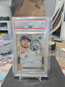 2020 Topps Transcendent Jacob Degrom Gold Frame Emerald Auto /15 PSA 9 - Picture 1 of 2