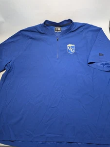 New Era Béisbol Para Hombre 4xl Cuarto Cremallera Pull Over Blue Royals - Imagen 1 de 11