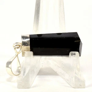 Colgante de turmalina negra de 28,5 quilates enchapado en plata piedra de cristal natural Afganistán - Imagen 1 de 5