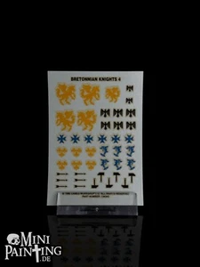 GW Warhammer 40k BRETONNIAN KNIGHTS 4 Transfer Sheet calcomanías 1996 - Imagen 1 de 1