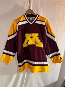 Minnesota Golden Gophers Boys Hockey Jersey L/XL Kids Youth Starter Maroon - Picture 1 of 3