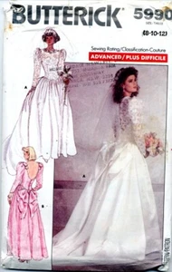 Cut Sewing Pattern Ladies Bridal Wedding Evening Drop Waist Gown Dress Size 8-12 - Picture 1 of 2