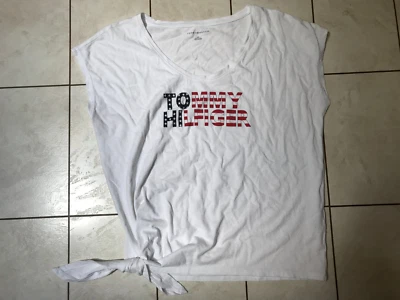 Tommy Hilfiger Camiseta Blanca Corbata en la Cintura Estrellas Rayas Logo Sin Mangas Talla L Foto 1 de 4