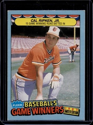 1987 Fleer "Baseballs Game Winners" Cal Ripken. Jr #37 Baltimore Orioles -SS - Image 1 of 2