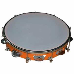 Tambourine With Head Aluminium Hand Percussion Musical Instrument 12 INCH - Picture 1 of 7