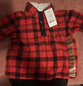 Carters Baby Boy 12 Month Long Sleeve Fleece Pullover & Jogger Pant Set Soft NWT - Picture 1 of 2