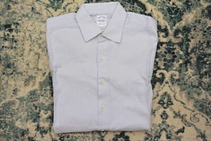 Brooks Brothers camicia elegante uomo taglia 15 1/2 -33 colletto maniche lunghe blu  - Foto 1 di 2