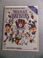 L#C21  1989 Milwaukee Brewers yearbook, 20th anniversary edition, card inserts
