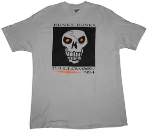 Vintage 1994 Hunka Bunka Halloween Skull Single Stitch T-Shirt Men's XL Made USA - Picture 1 of 5