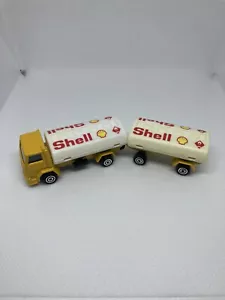 Majorette Ford Shell Oil Yellow/White Gas Tanker w/ Trailer ECH 1/100 241-245 - Picture 1 of 5