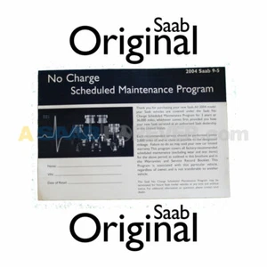 SAAB 9-5 NO CHARGE SCHEDULED MAINTENANCE INFORMATION OWNERS MANUAL RARE - Foto 1 di 3