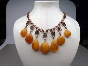Vintage Natural 35.00 gr. Butterscotch Egg Yolk Baltic Amber Necklace - Picture 1 of 23