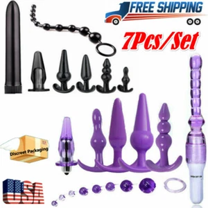 7Pcs/Set Sex-toys for Men Women Dildo Penis Anal Butt Plug Massager Adult Toys - Picture 1 of 10