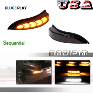 2x Smoke Switchback Side Mirror Sequential Signal Light For Toyota Venza Corolla - Foto 1 di 12