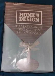 NEW Home Design KING Pillowcases (2) Light Blue 100% Cotton Sateen NIP - Picture 1 of 5