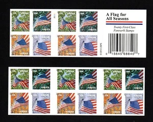 U.S. #4778-4781b MHN, A FLAG FOR ALL SEASONS, FOREVER BOOKLET, FV $14.60 (2013) - Picture 1 of 3