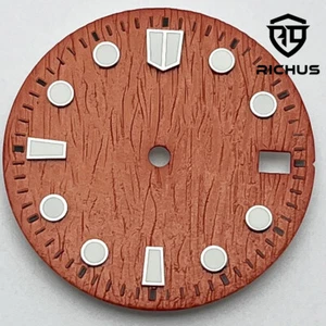 RICHUS 28.5mm Sterile Watch Dial Green Luminous Fit NH35 Automatic Movement - Picture 1 of 14