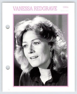 VANESSA REDGRAVE 5.75"X7" Movie Star Card Photo On Front/Info On Back M542