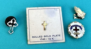 LOT of 4 Vintage  Religion Themed Lapel Pins -- See photos - Picture 1 of 9