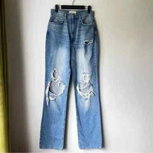 Triarchy Ms. Triarchy Lightweight Destroyed Light Indigo Jeans 28" - Picture 1 of 4