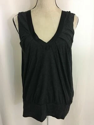 Generra Womens Charcoal Gray Black V Neck Tank Top Small - Image 1 of 4