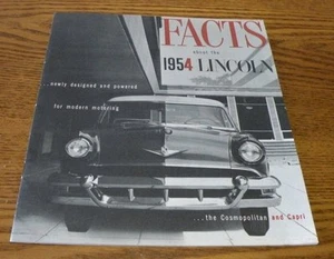 Folleto Lincoln Cosmopolitan and Capri Facts 1954 excelente estado - Imagen 1 de 4