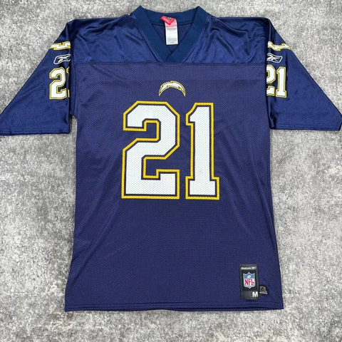 VTG San Diego Chargers Jersey Mens Medium M Blue LaDainian Tomlinson Reebok NFL Cover