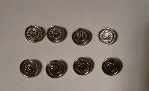 8 PZ BOTTONI CAMICIA AUSTRIA - TIROLO COLOR ARGENTO LUCIDO DIAMETRO 1,2 CM - Foto 1 di 1