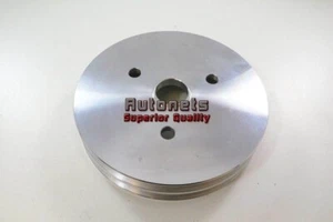 Polea del cigüeñal de aluminio billete SBC Chevy 2 ranuras bomba de agua corta 350 - Imagen 1 de 2
