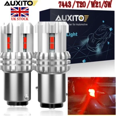 LED Car Tail Brake Signal Light Lamps Bulb RED 1157 BA15D 382 3020 12-SMD AUXITO - Image 1 of 4