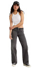 Jeans en denim noir lavé Levi's Premium ample droit grand E moyen taille 25 x 30 neuf avec étiquettes