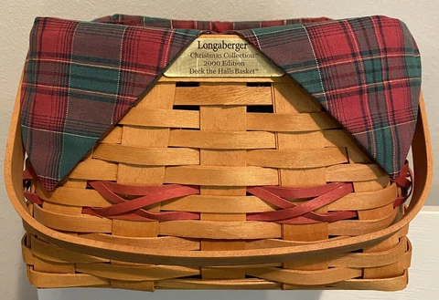 Longaberger Basket Christmas Collection Deck the Halls 2000 with Liner & Fabric Cover