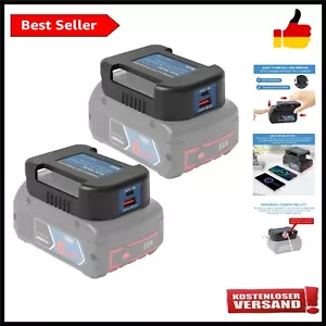 2er-Pack Akku-Adapter, USB-Ladegerät kompatibel mit Bosch Professional 18V Ak... - Bild 1 von 9