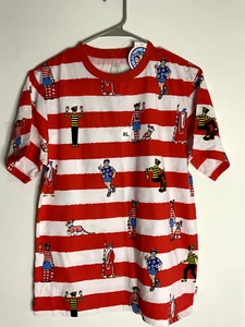 Vans X Where's Waldo Collab. Youth XL[ 14+] Red/White Classic Fit Tee Shirt - Picture 1 of 15