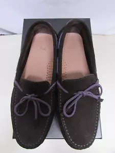 PAUL SMITH SWIFT CAFEE SHOES brown loafer purple draw string $470 - Picture 1 of 9