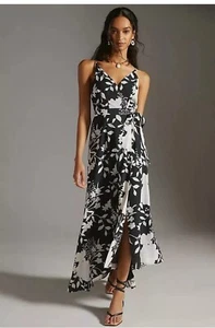 NWT Anthropologie Hutch Black/White Print Strappy Wrap Maxi Dress Size XL (F18) - Picture 1 of 11