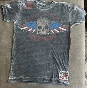 Vintage Y2K Affliction Live Fast Tee M Goth Grunge Emo - Bild 1 von 5